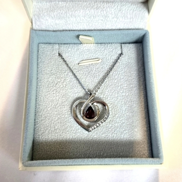 Agvana Jewellers Ruby Heart Pendant Necklace - Picture 7 of 8